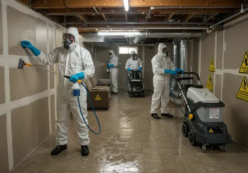 Basement Moisture Removal and Structural Drying process in Watertown, SD